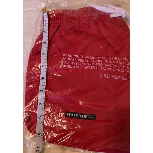 Watermen+ Red Lifeguard Board Shorts XS NWT Swim Trunks Drawstring - Picture 4 of 5